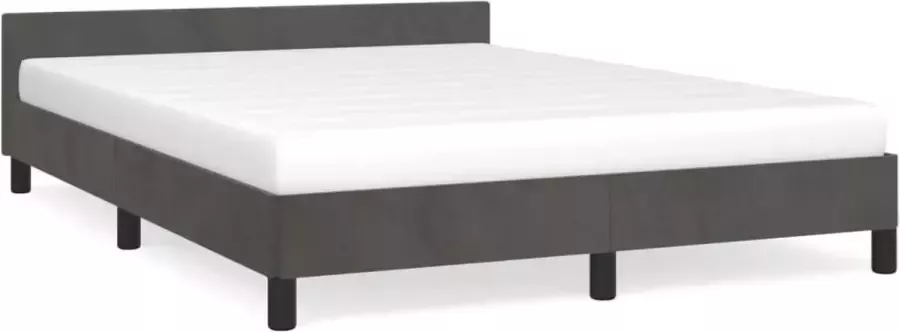 Modern life ModernLife' Bedframe met hoofdeinde fluweel donkergrijs 140x190 cm