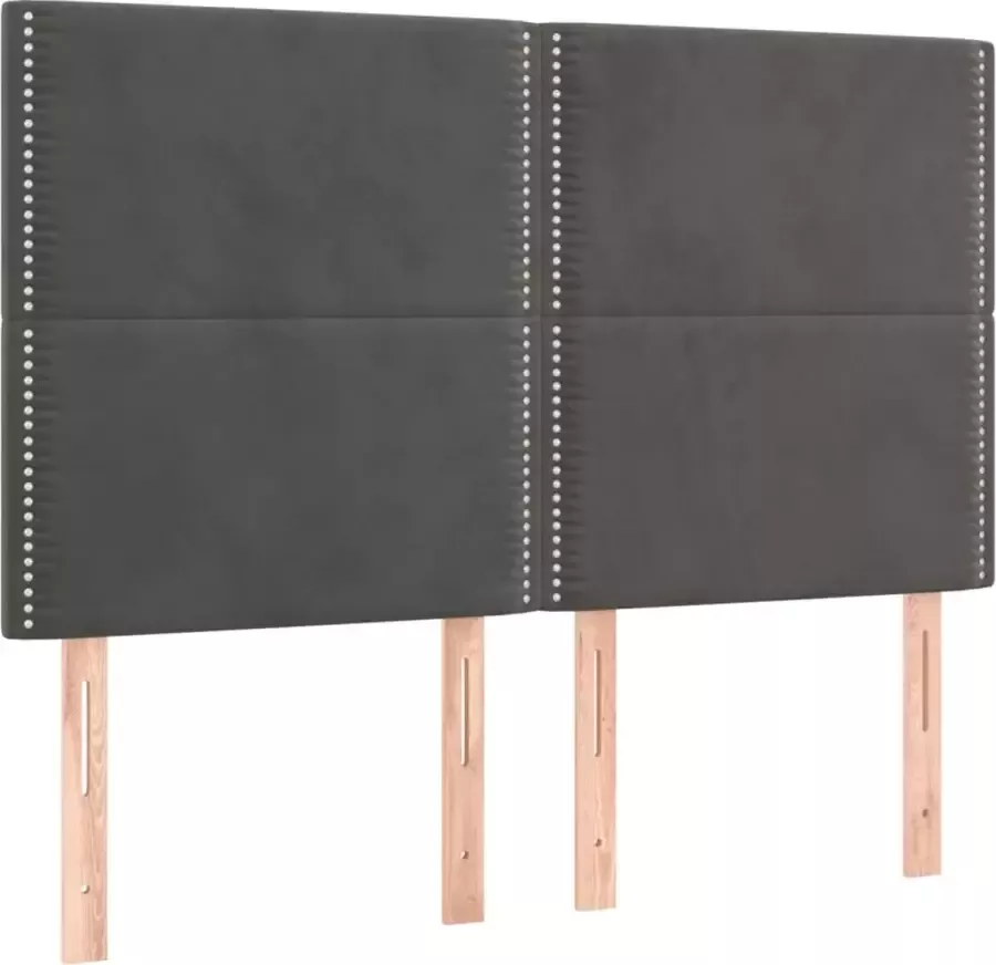 Modern life ModernLife' Bedframe met hoofdeinde fluweel donkergrijs 140x190 cm