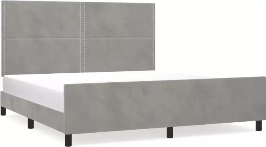 Modern life ModernLife' Bedframe met hoofdeinde fluweel lichtgrijs 160x200 cm