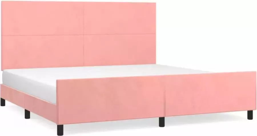 Modern life ModernLife' Bedframe met hoofdeinde fluweel roze 200x200 cm