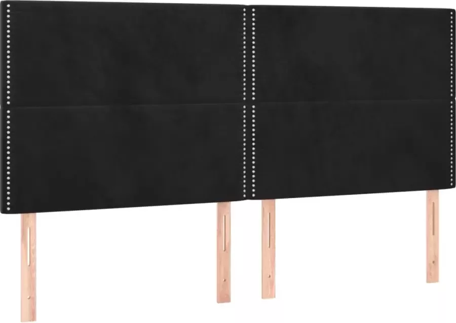 Modern life ModernLife' Bedframe met hoofdeinde fluweel zwart 200x200 cm