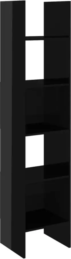 LuxerLiving LuxeLivin' Boekenkast 40x35x180 cm spaanplaat hoogglans zwart