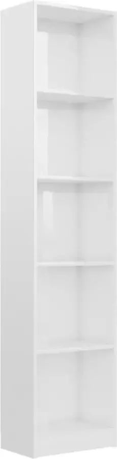 Modern life ModernLife' Boekenkast 5 schappen 40x24x175 cm bewerkt hout hoogglans wit