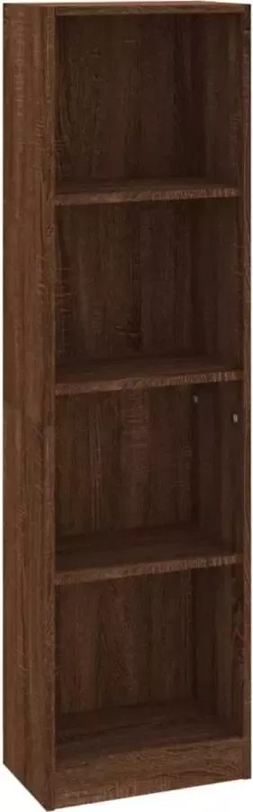 Modern life ModernLife' Boekenkast met 4 schappen 40x24x143 cm bewerkt hout bruineiken