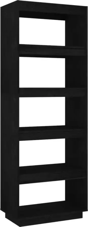LuxerLiving LuxeLivin' Boekenkast kamerscherm 60x35x167 cm massief grenenhout zwart