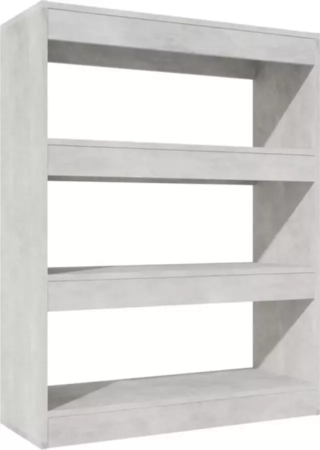 Modern life ModernLife' Boekenkast kamerscherm 80x30x103 cm bewerkt hout betongrijs