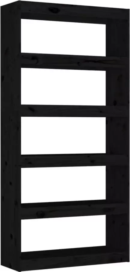 Modern life ModernLife' Boekenkast kamerscherm 80x30x167 4 cm massief grenenhout zwart