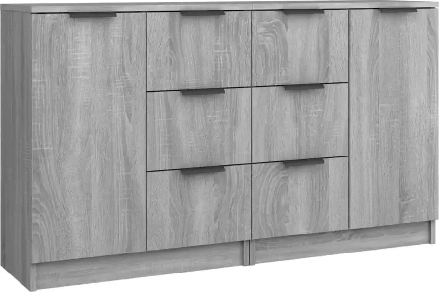 LuxerLiving LuxeLivin' Dressoirs 2 st 60x30x70 cm bewerkt hout grijs sonoma eikenkleur