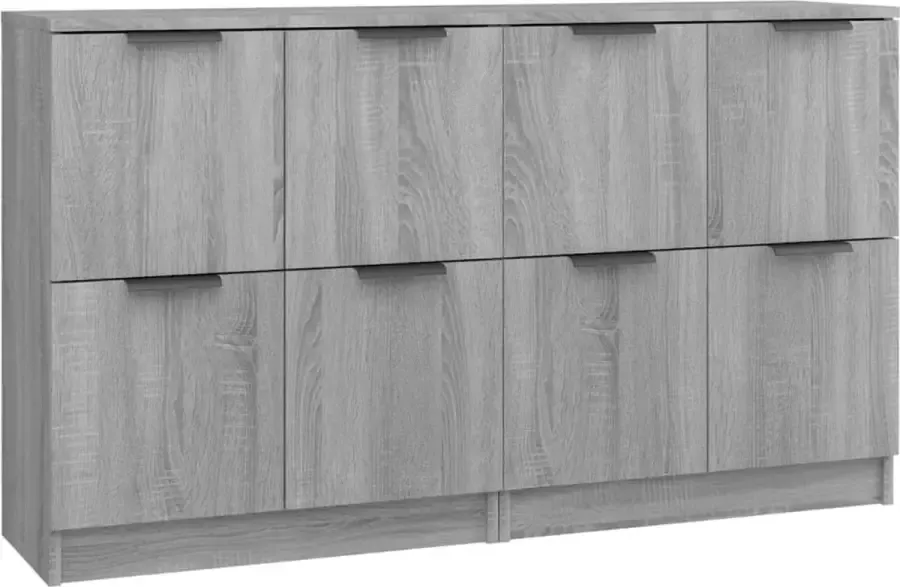 LuxerLiving LuxeLivin' Dressoirs 2 st 60x30x70 cm bewerkt hout grijs sonoma eikenkleur