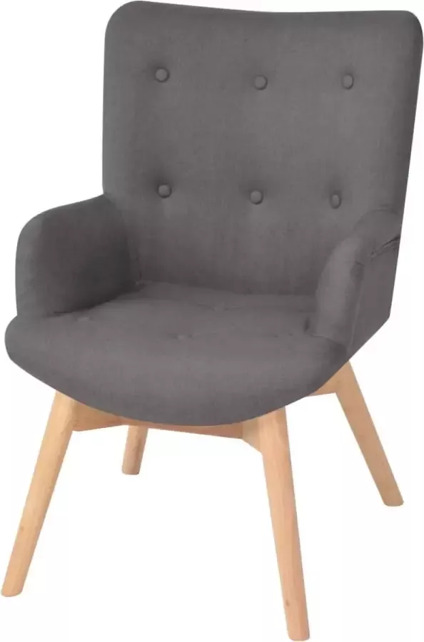 LuxerLiving LuxeLivin' Fauteuil met voetenbankje stof grijs