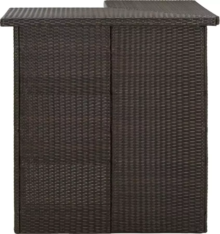 Prolenta Premium INFIORI Hoekbartafel 100x50x105 cm poly rattan bruin