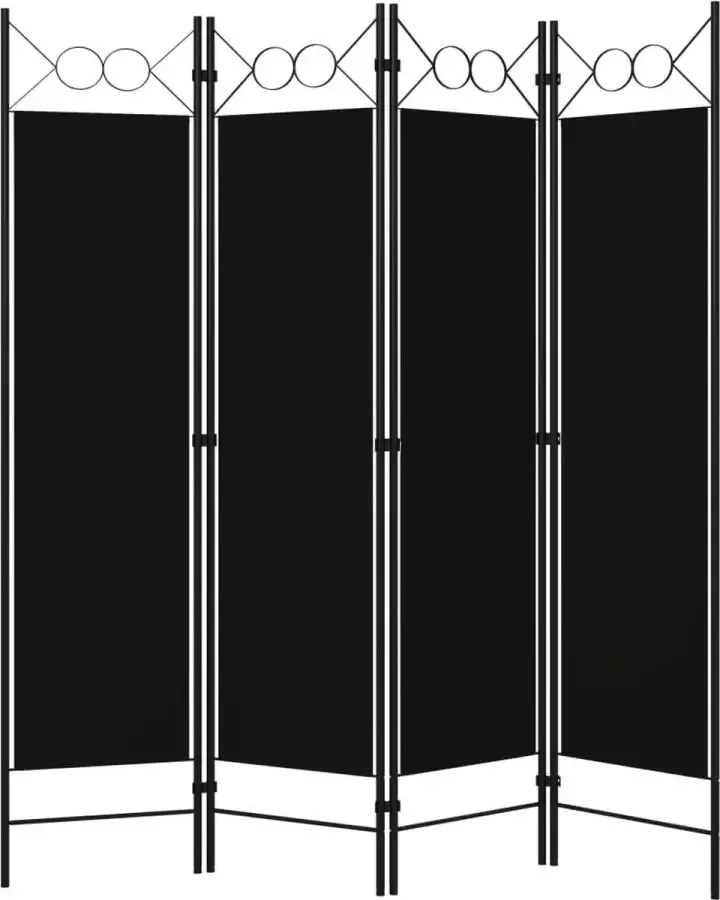 Modern life ModernLife' Kamerscherm met 4 panelen 160x180 cm zwart