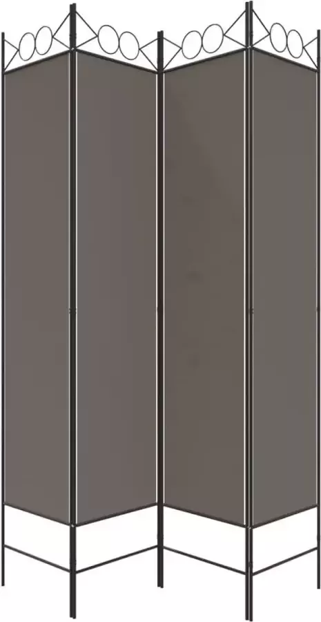 Modern life ModernLife' Kamerscherm met 4 panelen 160x200 cm stof antracietkleurig