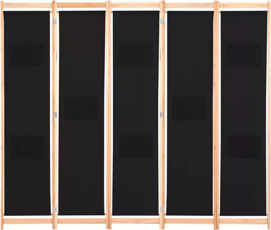 Modern life ModernLife' Kamerscherm met 5 panelen 200x170x4 cm stof zwart