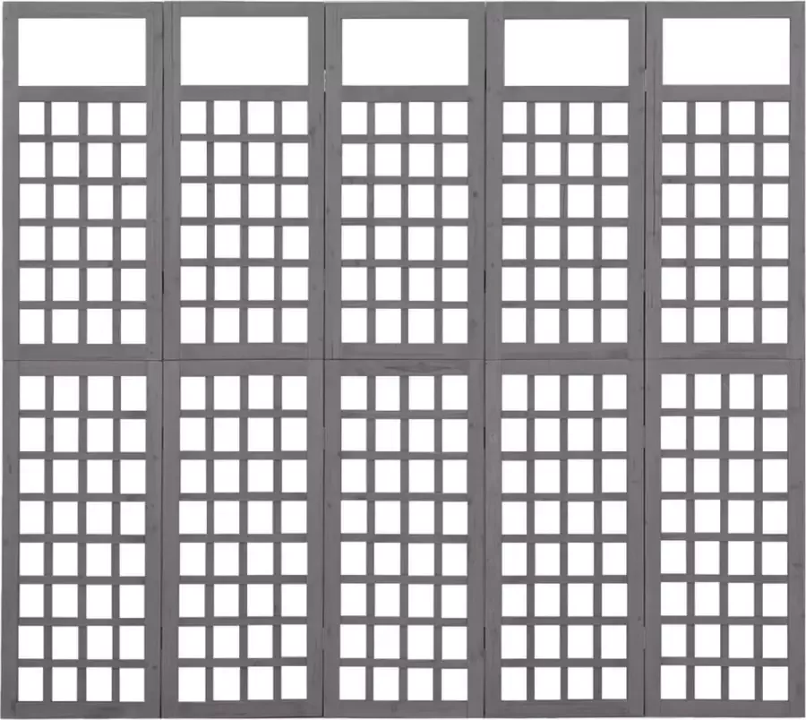 Modern life ModernLife' Kamerscherm trellis met 5 panelen 201 5x180 cm vurenhout grijs