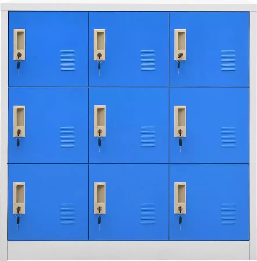 Modern life ModernLife' Lockerkast 90x45x92 5 cm staal lichtgrijs en blauw