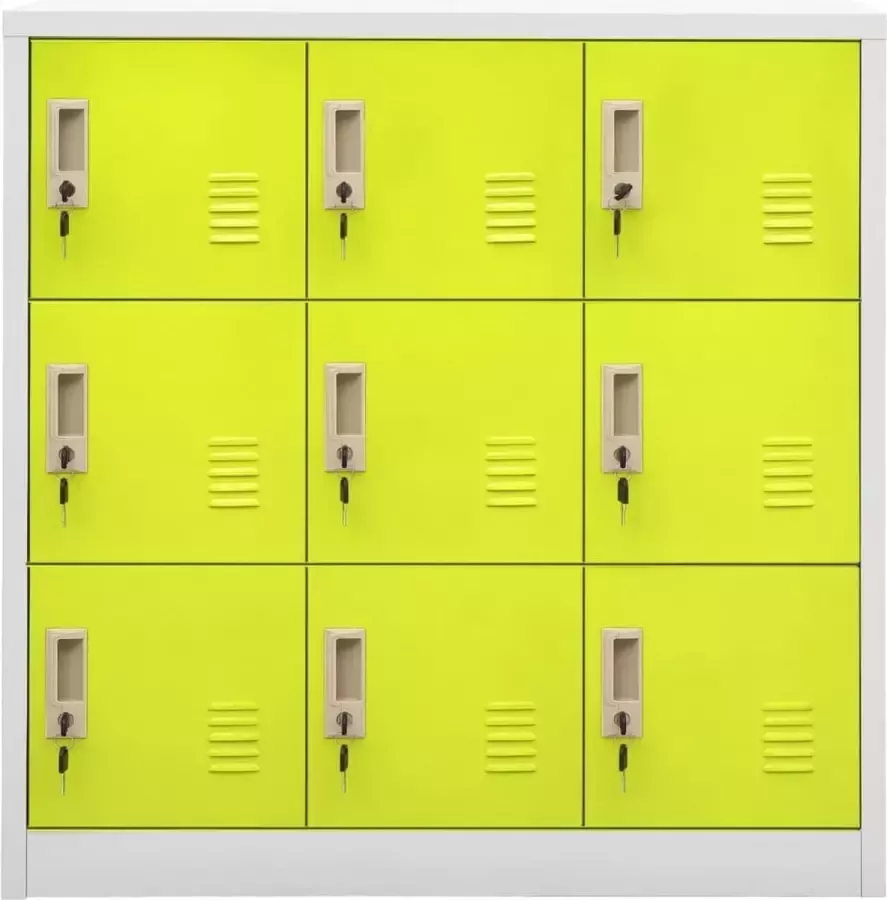 Modern life ModernLife' Lockerkast 90x45x92 5 cm staal lichtgrijs en groen