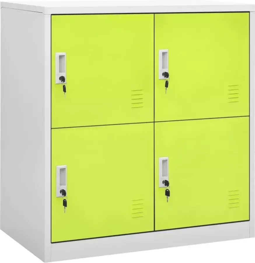 Modern life ModernLife' Lockerkasten 2 st 90x45x92 5 cm staal lichtgrijs en groen