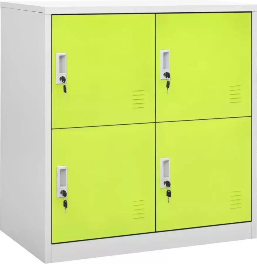 Modern life ModernLife' Lockerkasten 5 st 90x45x92 5 cm staal lichtgrijs en groen
