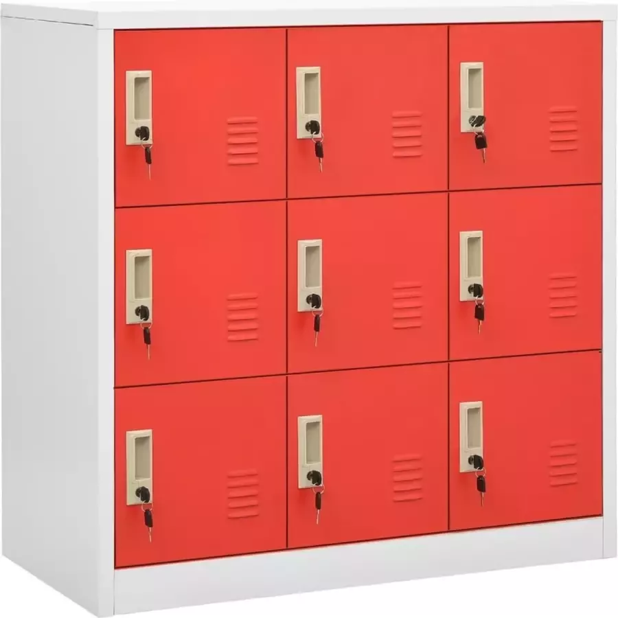 Modern life ModernLife' Lockerkasten 5 st 90x45x92 5 cm staal lichtgrijs en rood