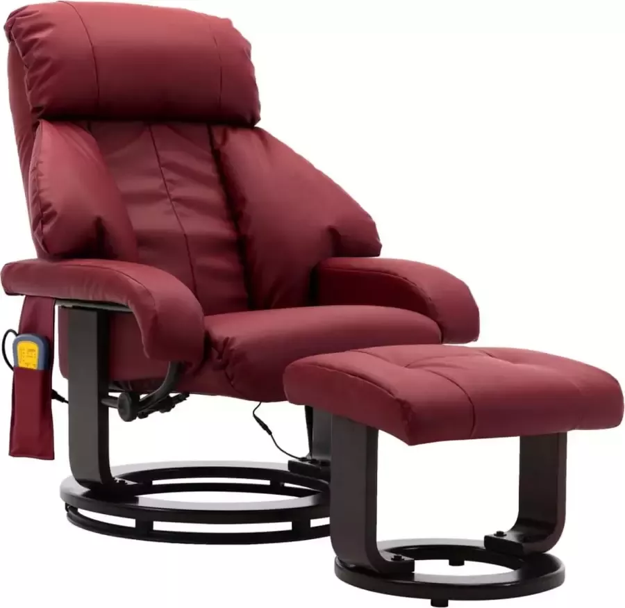 LuxerLiving LuxeLivin' Massagestoel verstelbaar kunstleer wijnrood