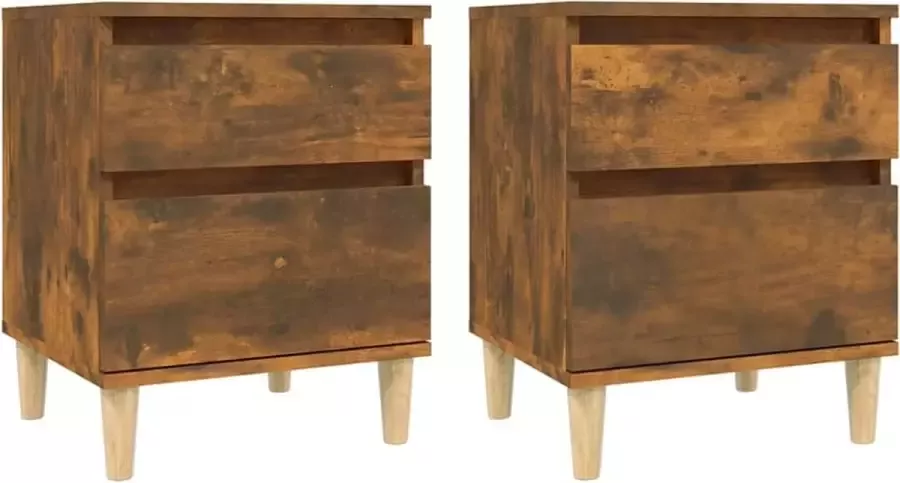 Modern life ModernLife' Nachtkastjes 2 st 40x35x50 cm gerookt eikenkleurig