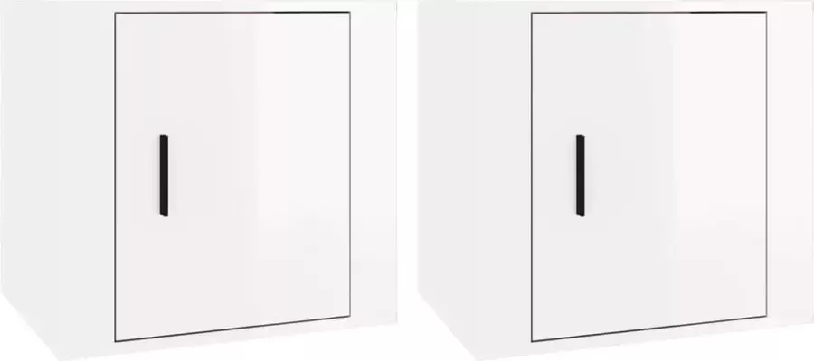 Modern life ModernLife' Nachtkastjes 2 st 50x39x47 cm hoogglans wit