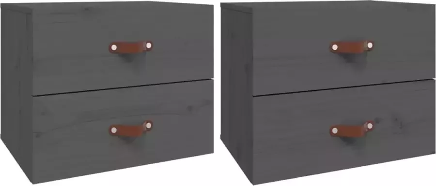 Modern life ModernLife' Nachtkastjes 2 st wandgemonteerd 50x36x40 cm grijs