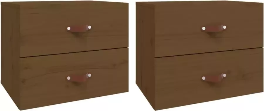 Modern life ModernLife' Nachtkastjes 2 st wandgemonteerd 50x36x40 cm honingbruin