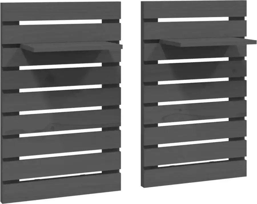 Modern life ModernLife' Nachtkastjes wandgemonteerd 2 st massief grenenhout grijs