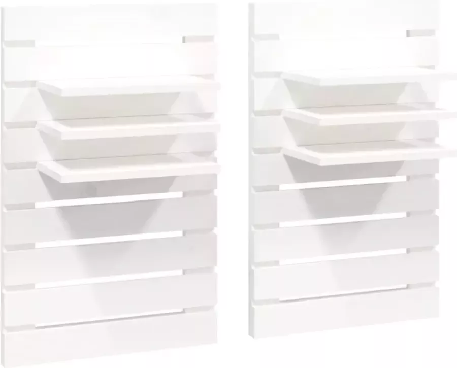 Modern life ModernLife' Nachtkastjes wandgemonteerd 2 st massief grenenhout wit