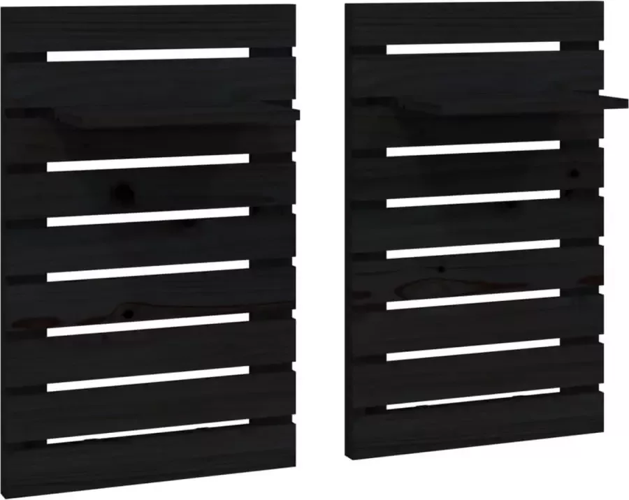 Modern life ModernLife' Nachtkastjes wandgemonteerd 2 st massief grenenhout zwart