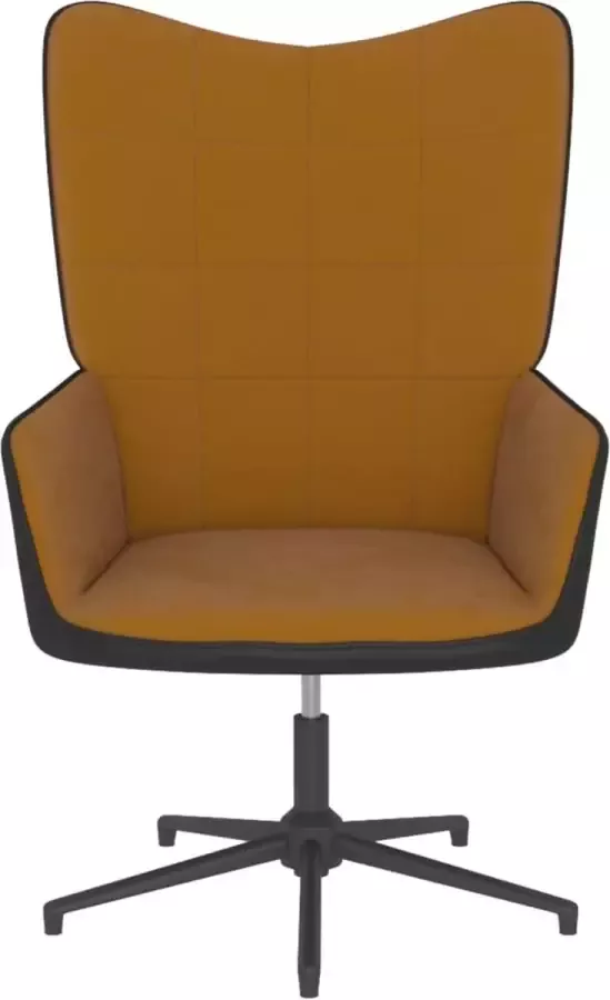 Modern life ModernLife' Relaxstoel fluweel en PVC bruin