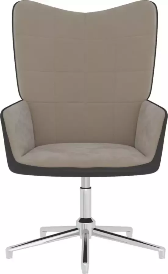 Modern life ModernLife' Relaxstoel fluweel en PVC lichtgrijs