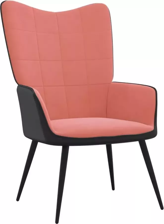 Modern life ModernLife' Relaxstoel fluweel en PVC roze