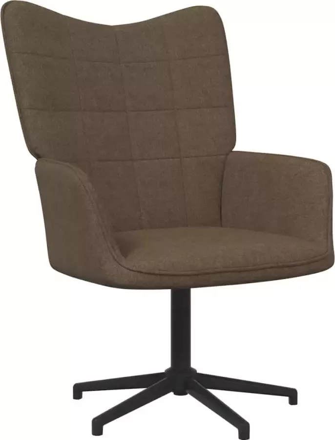 Modern life ModernLife' Relaxstoel met voetenbank stof bruin