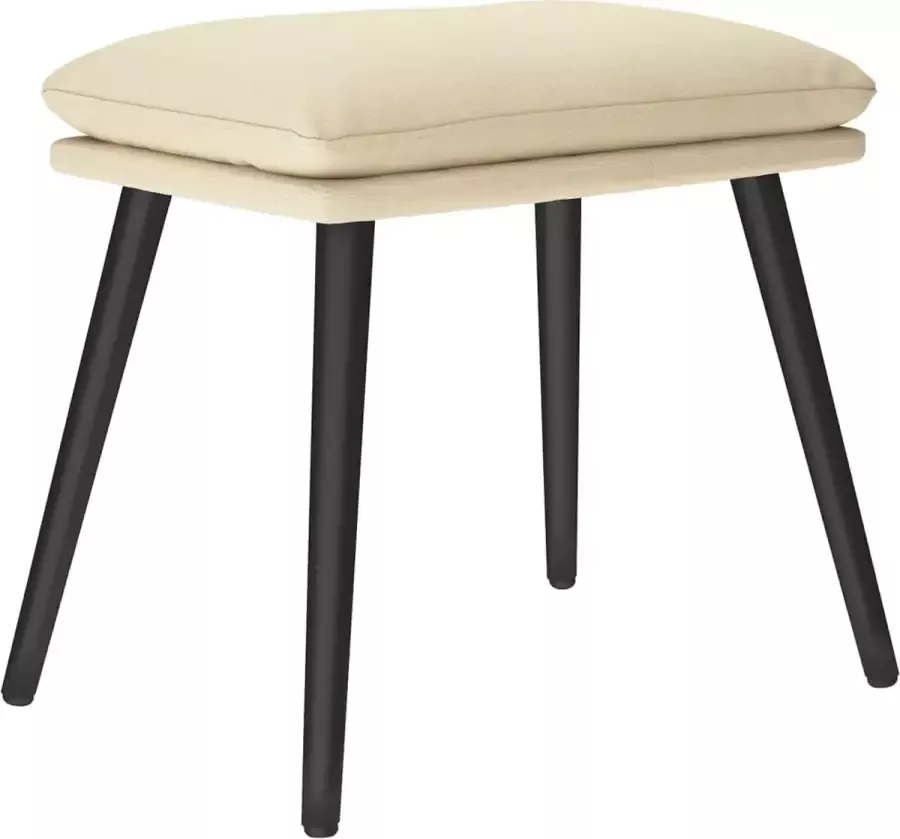 Modern life ModernLife' Relaxstoel met voetenbank stof crèmekleurig