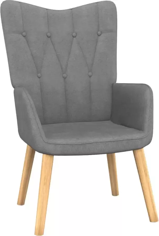 Modern life ModernLife' Relaxstoel met voetenbank stof donkergrijs