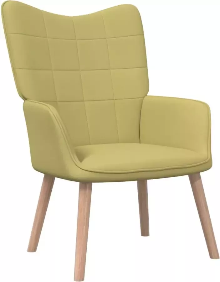 Modern life ModernLife' Relaxstoel met voetenbank stof groen
