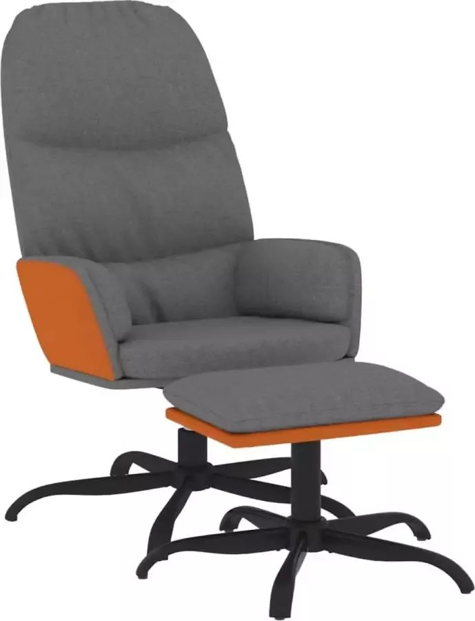 Modern life ModernLife' Relaxstoel met voetenbank stof lichtgrijs