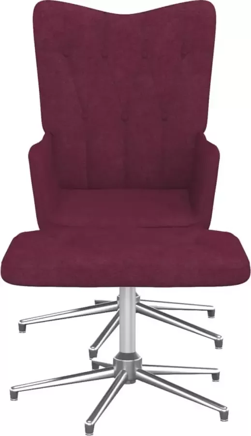 Modern life ModernLife' Relaxstoel met voetenbank stof paars