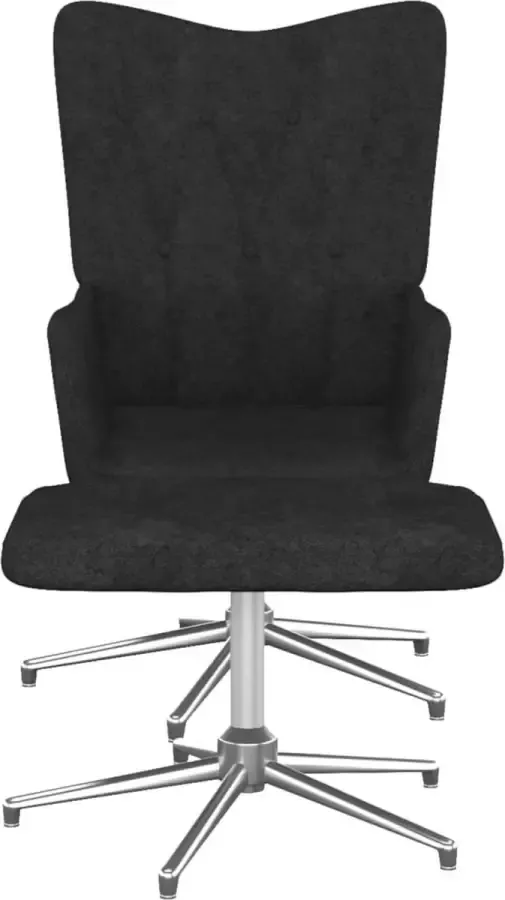 Modern life ModernLife' Relaxstoel met voetenbank stof zwart