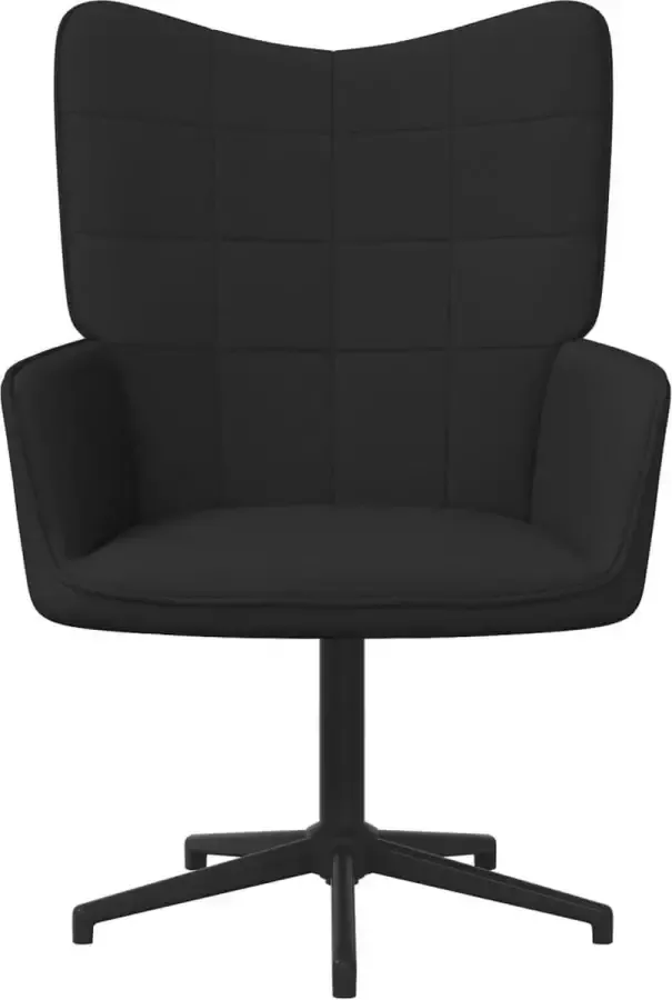 Modern life ModernLife' Relaxstoel met voetenbank stof zwart