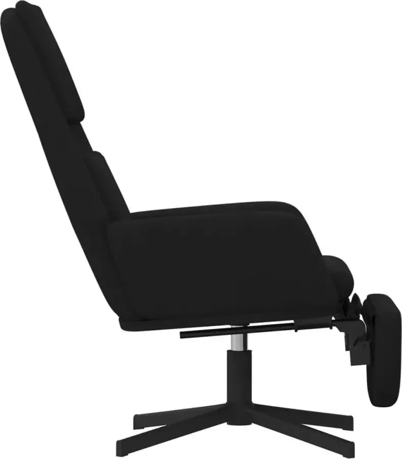 Modern life ModernLife' Relaxstoel met voetensteun fluweel zwart