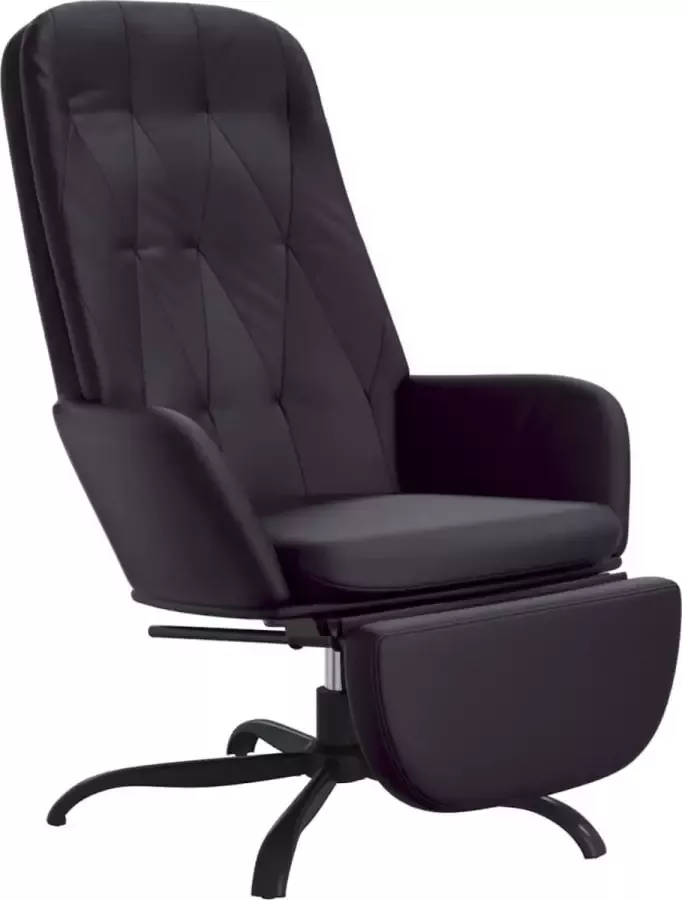 Modern life ModernLife' Relaxstoel met voetensteun kunstleer glanzend zwart