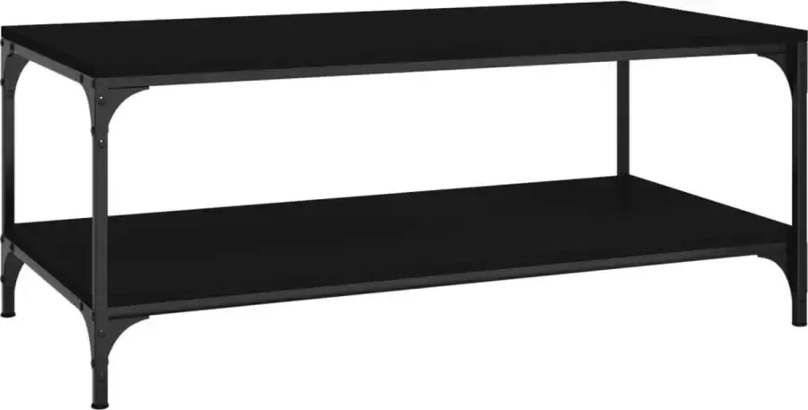Modern life ModernLife' Salontafel 100x50x40 cm bewerkt hout zwart eikenkleurig