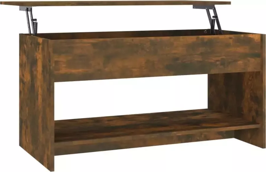 Modern life ModernLife' Salontafel 102x50x52 5 cm bewerkt hout gerookt eikenkleurig