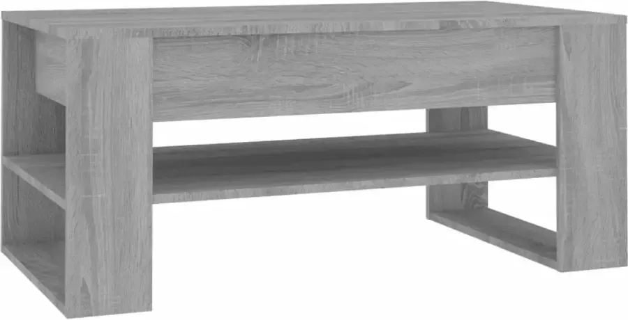 Modern life ModernLife' Salontafel 102x55x45 cm bewerkt hout grijs sonoma eikenkleurig