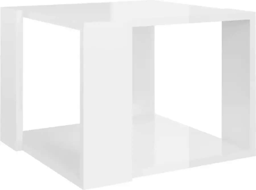 Modern life ModernLife' Salontafel 40x40x30 cm bewerkt hout hoogglans wit