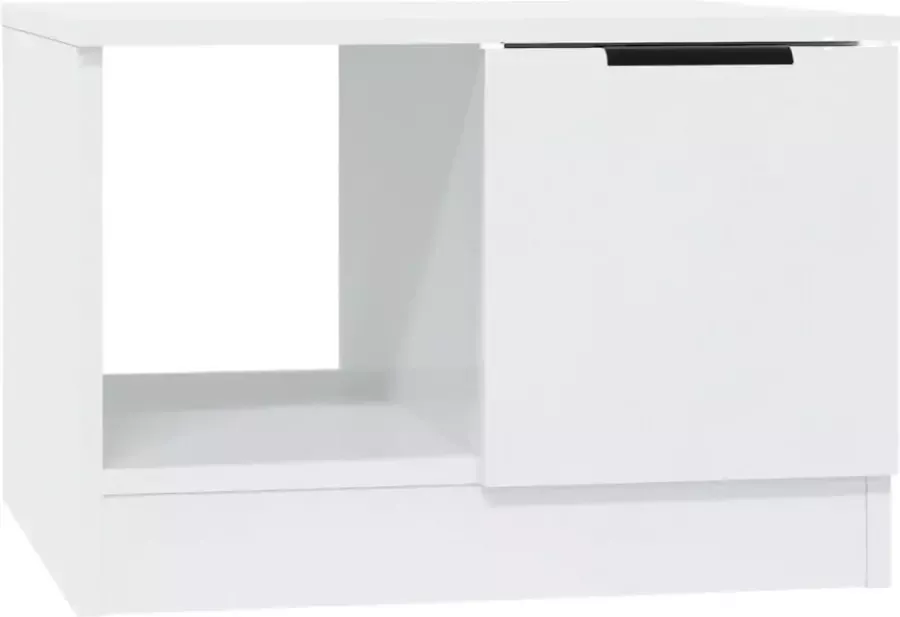 Modern life ModernLife' Salontafel 50x50x36 cm bewerkt hout hoogglans wit